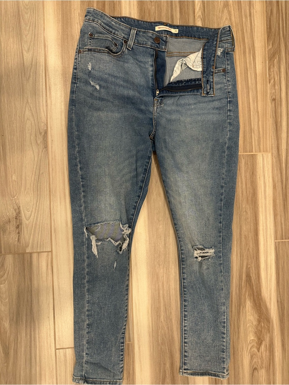 Levi's Light Blue Distressed Skinny Jeans